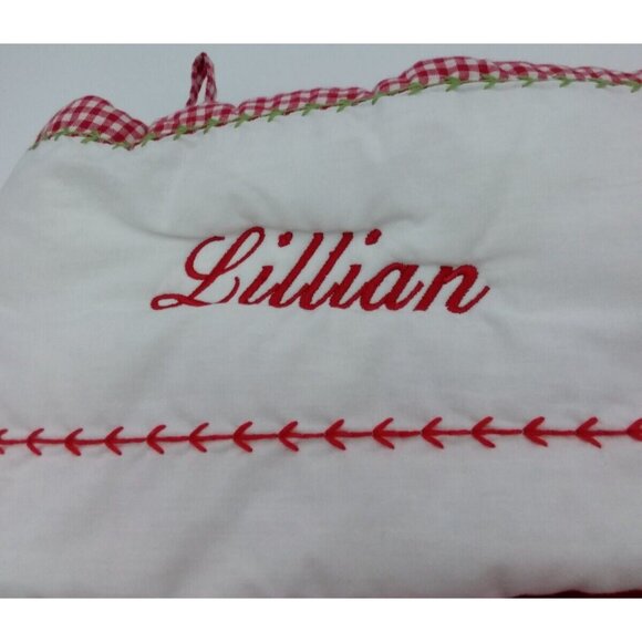 Pottery Barn Kids Lillian Jumbo Stocking Santa Gifts Holiday Xmas Quilted 31.5" - Picture 2 of 12